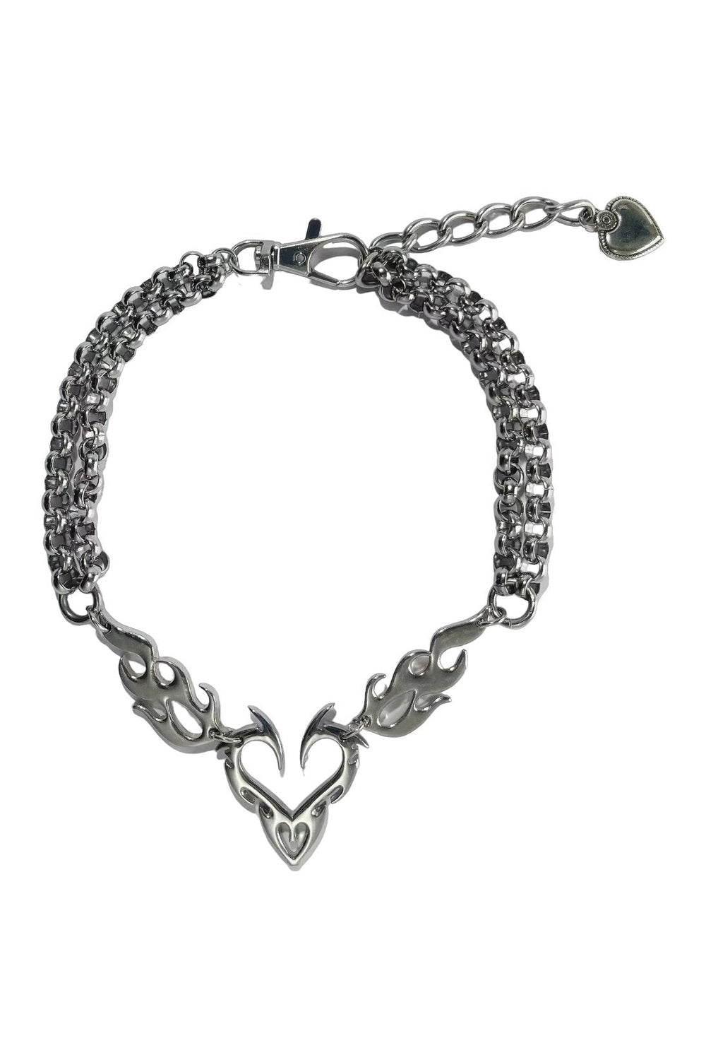 New Style Trends - Edgy Flame Heart Punk Necklaces - Outfit Ideas