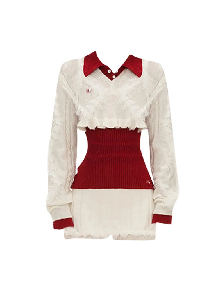 New Style Trends - Edgy Fuzzy Sweater Long Sleeve Outfit Set - Outfit Ideas