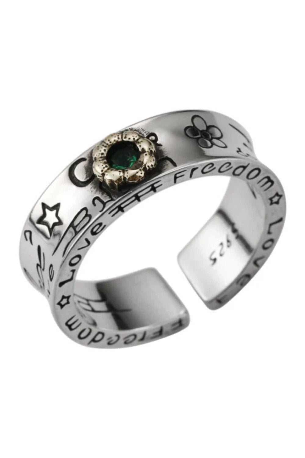 New Style Trends - Edgy Green Zircon Flower Rings - Outfit Ideas