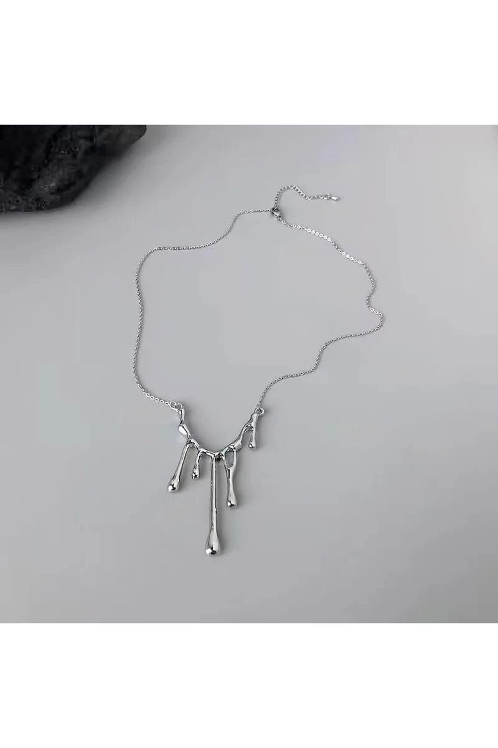 New Style Trends - Edgy Irregular Lava Drop Necklace - Outfit Ideas