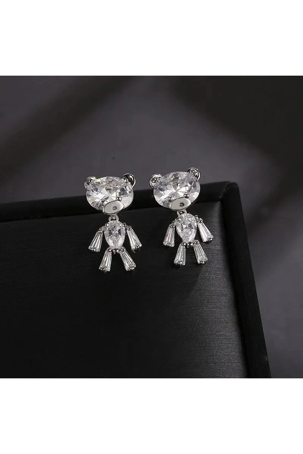 New Style Trends - Edgy Little Bear Zirconia Stud Earrings - Outfit Ideas