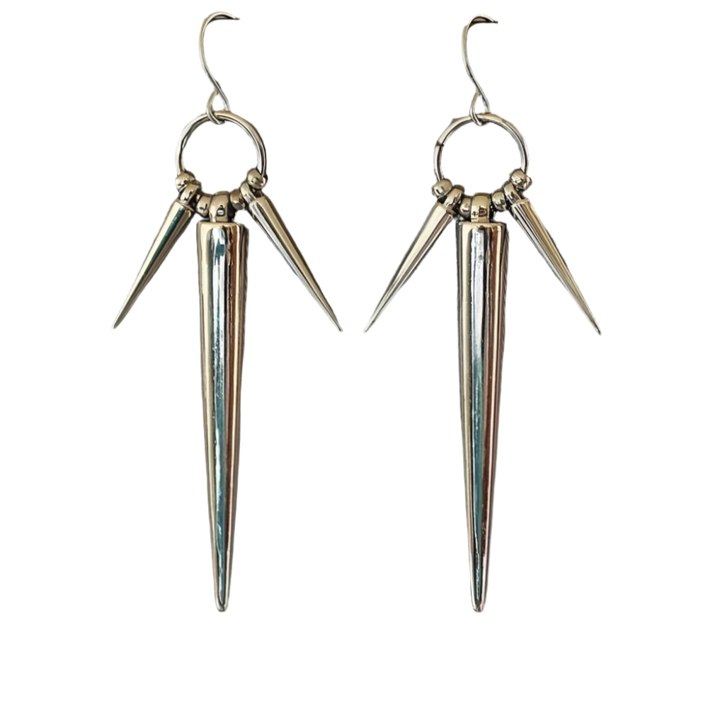 New Style Trends - Edgy Metallic Spike Drop Earrings - Outfit Ideas