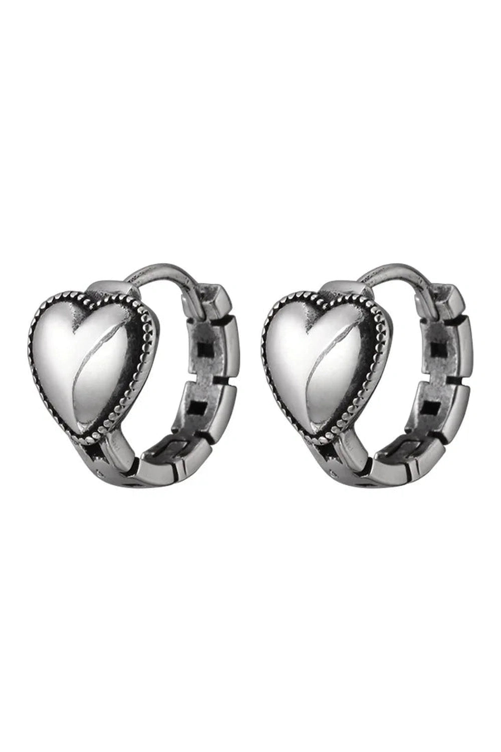 New Style Trends - Edgy Silver Heart Ring Earrings - Outfit Ideas