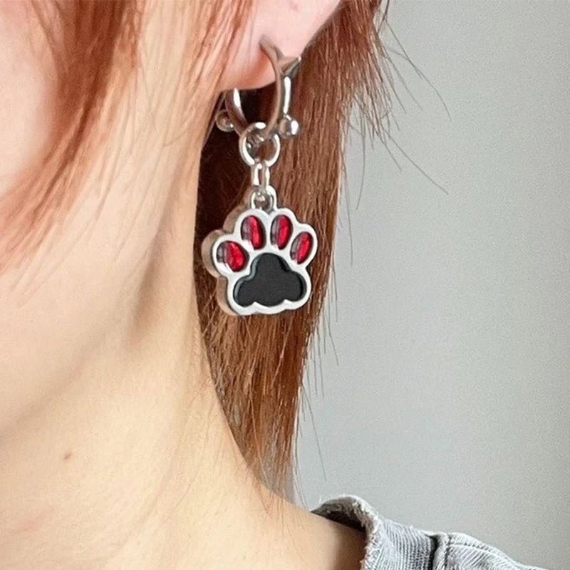 New Style Trends - Edgy Spiked Paw Charm Hoop Earrings - Outfit Ideas