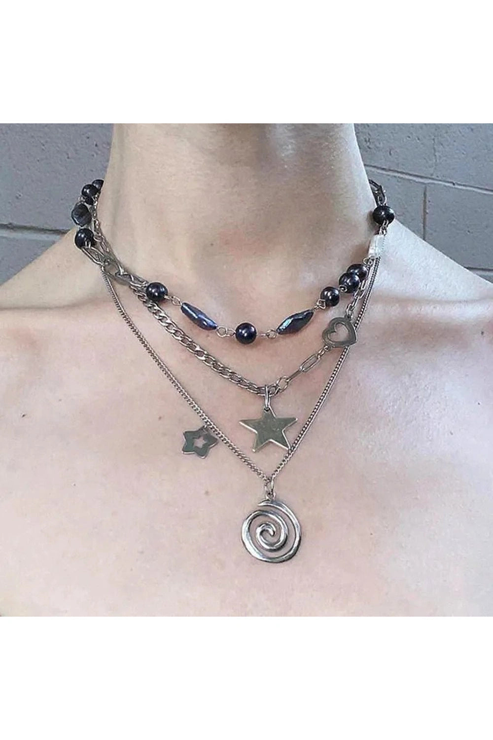 New Style Trends - Edgy Vortex Charm Punk  Necklaces - Outfit Ideas