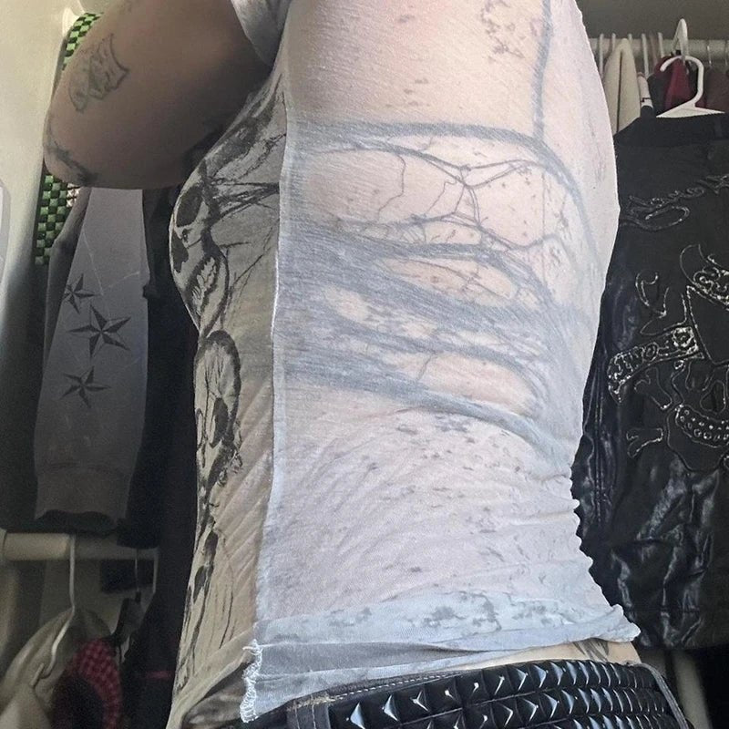 New Style Trends - Eerie Cascade Alt Skull Top - Outfit Ideas