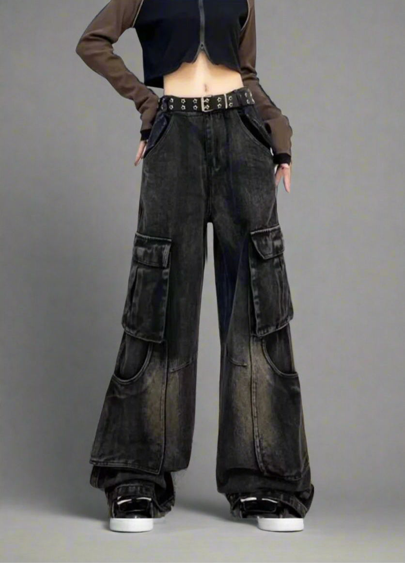 New Style Trends - Fall Edgy Cargo Flare Jeans - Outfit Ideas