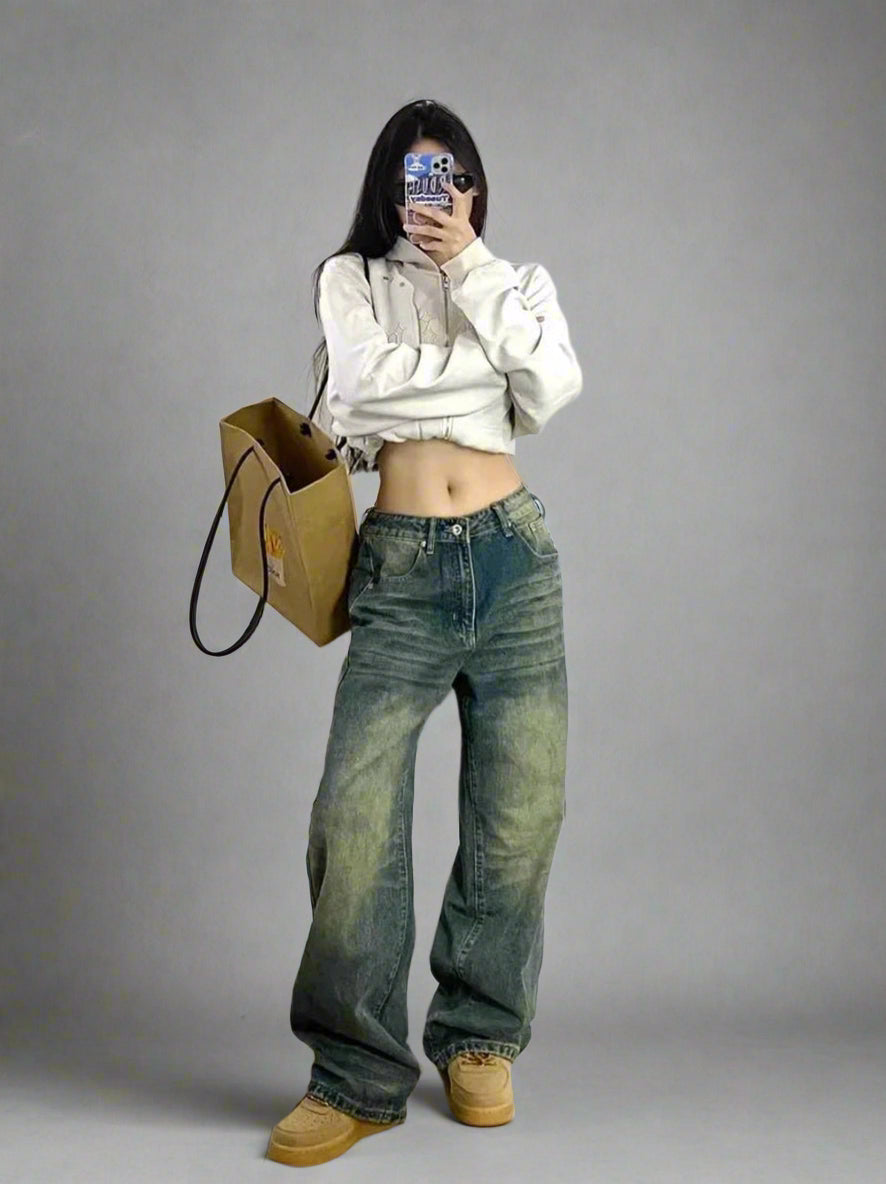 New Style Trends - Fall Washed Y2k Low-Rise Baggy Jeans - Outfit Ideas