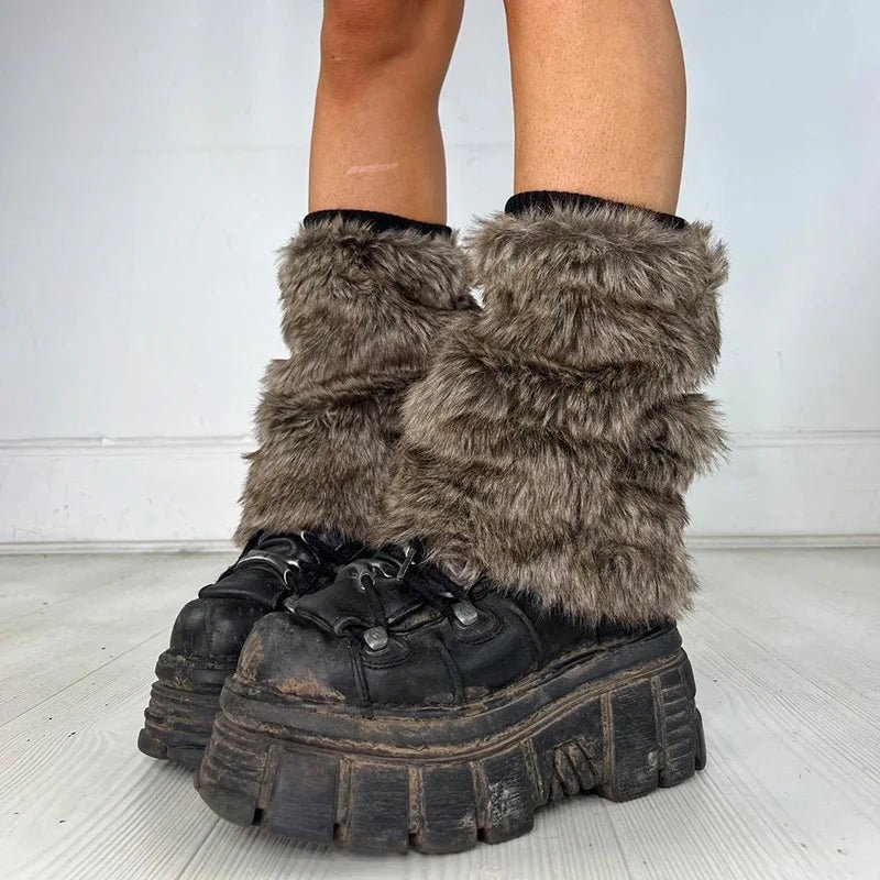New Style Trends - Feral Y2k Fuzzy Leg Warmers - Outfit Ideas
