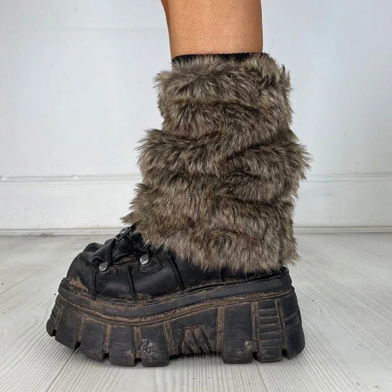 New Style Trends - Feral Y2k Fuzzy Leg Warmers - Outfit Ideas