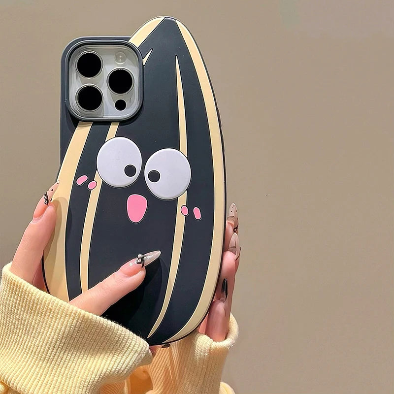 New Style Trends - Funny Sunflower Seed Cartoon Aesthetic iPhone Case - Outfit Ideas