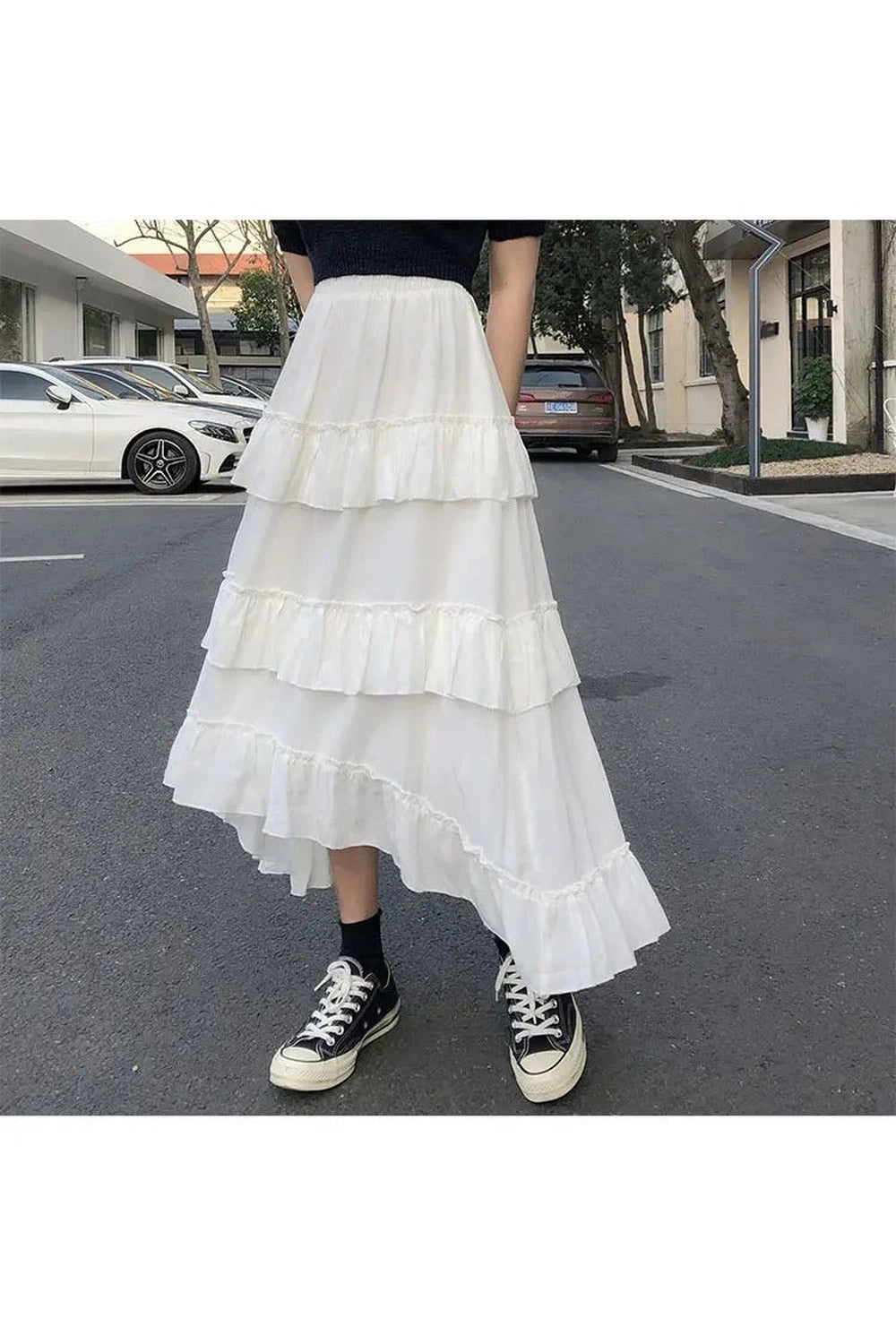New Style Trends - Goth Lolita Midi Skirt - Outfit Ideas