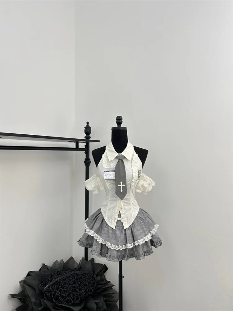 New Style Trends - Gothic Alt Lace Outfit Set - Outfit Ideas