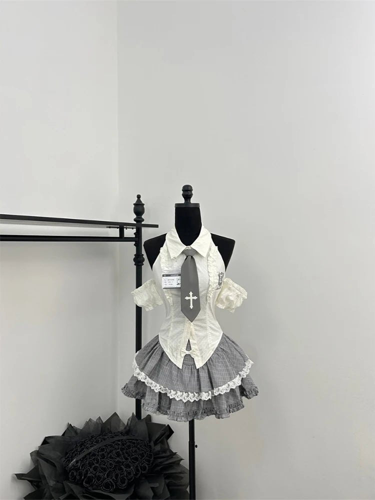 New Style Trends - Gothic Alt Lace Outfit Set - Outfit Ideas