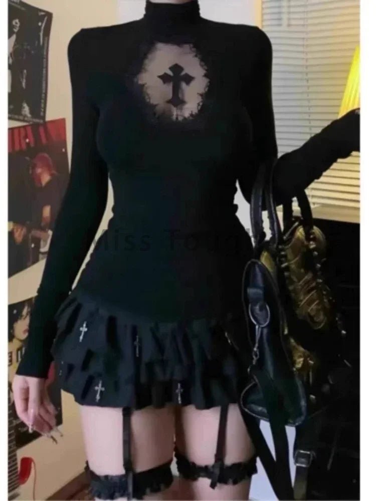 New Style Trends - Gothic Cathedral Ruffle Long Sleeve Set - Outfit Ideas