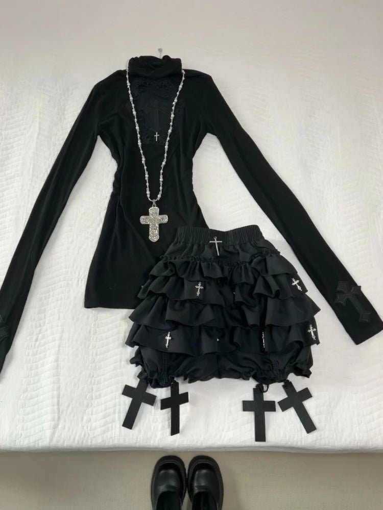 New Style Trends - Gothic Cathedral Ruffle Long Sleeve Set - Outfit Ideas