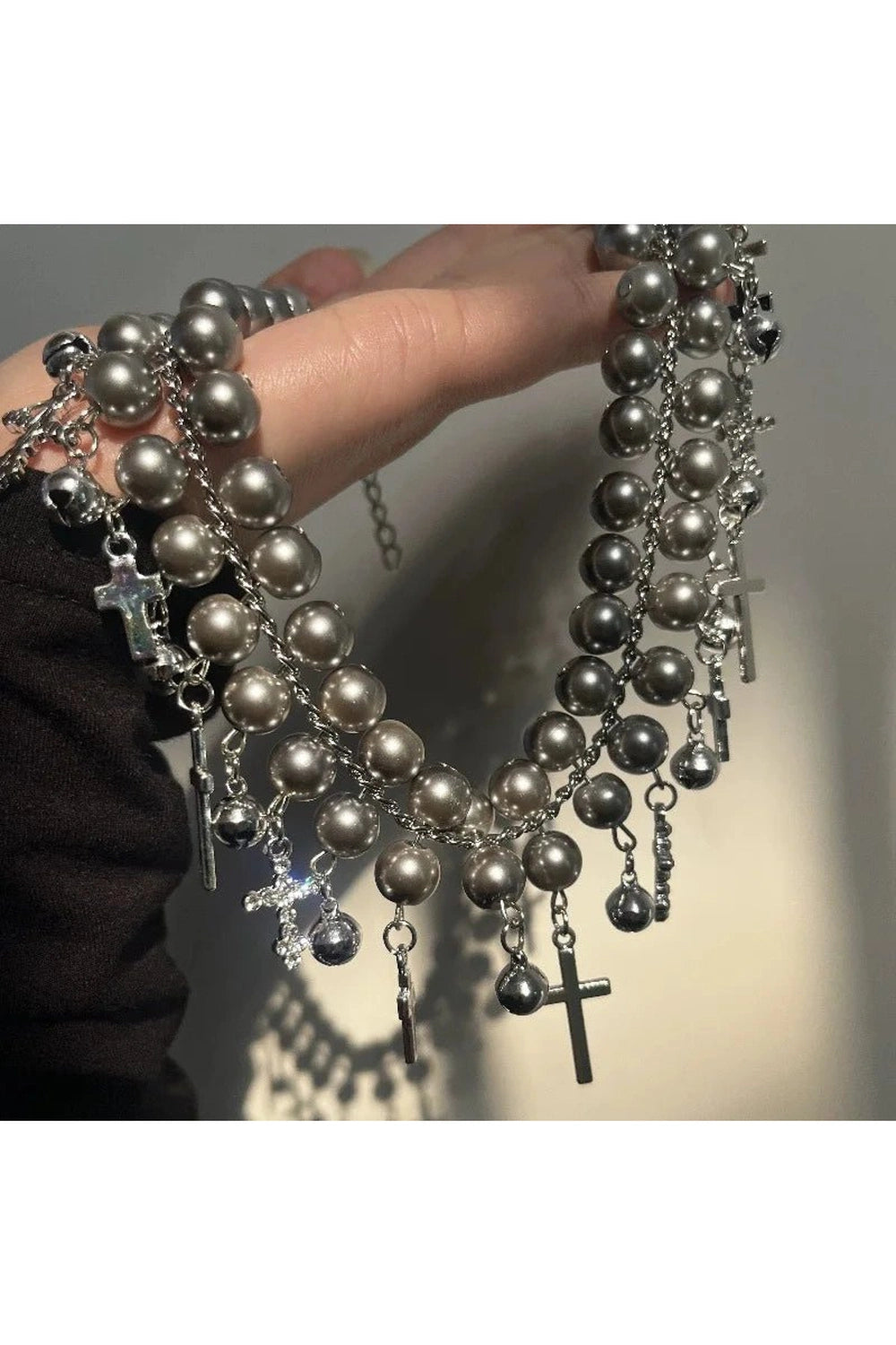 New Style Trends - Gothic Cross Pearl Choker - Outfit Ideas