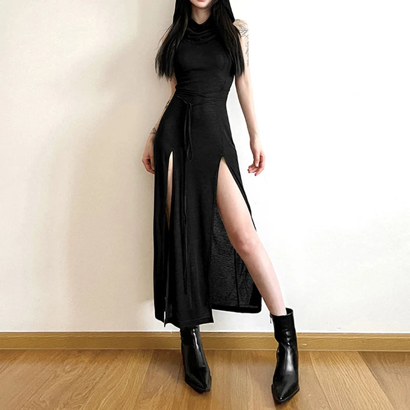 New Style Trends - Gothic Punk Hollowed Midi Dress - Outfit Ideas