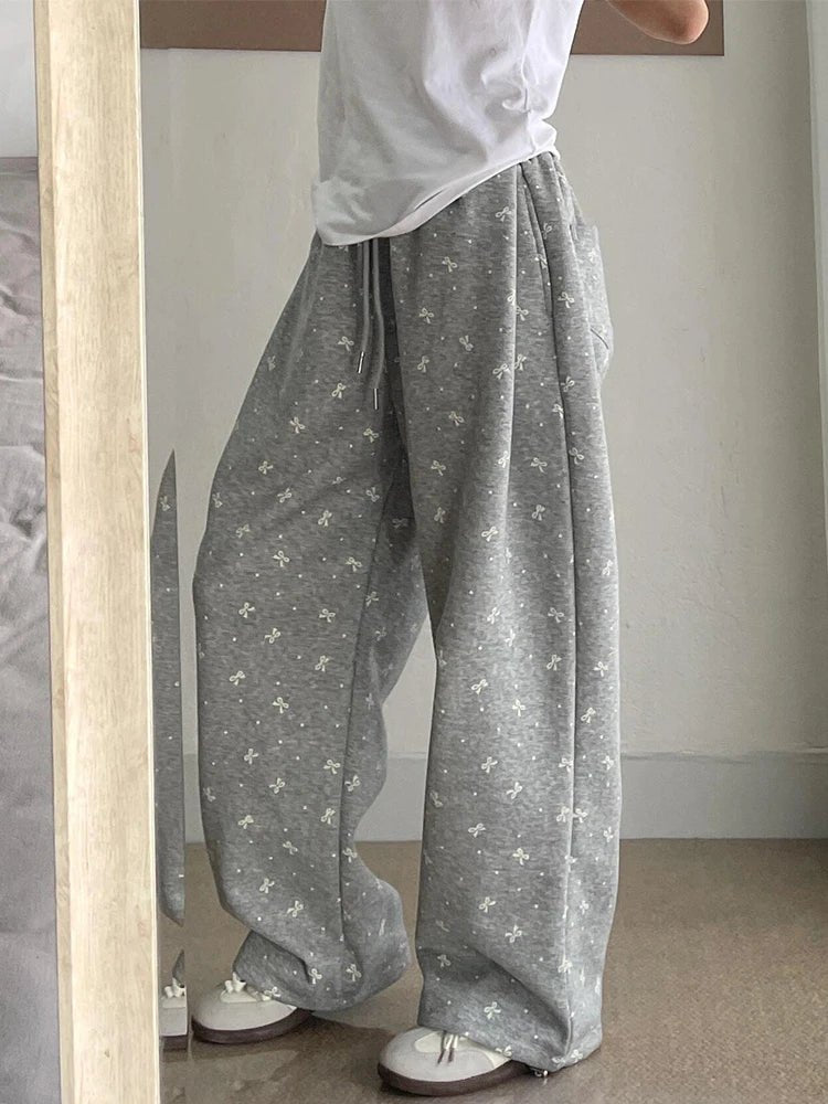 New Style Trends - Gray Bow Cozy Coquette Lounge Pants - Outfit Ideas