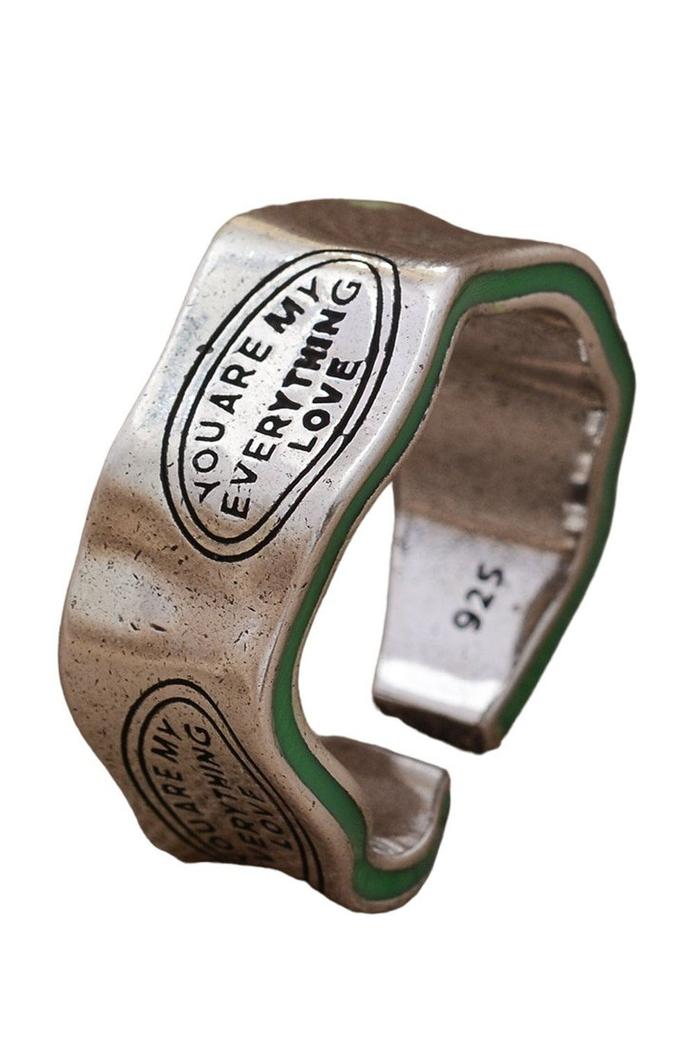 New Style Trends - Green Stripe Letter Ring - Outfit Ideas