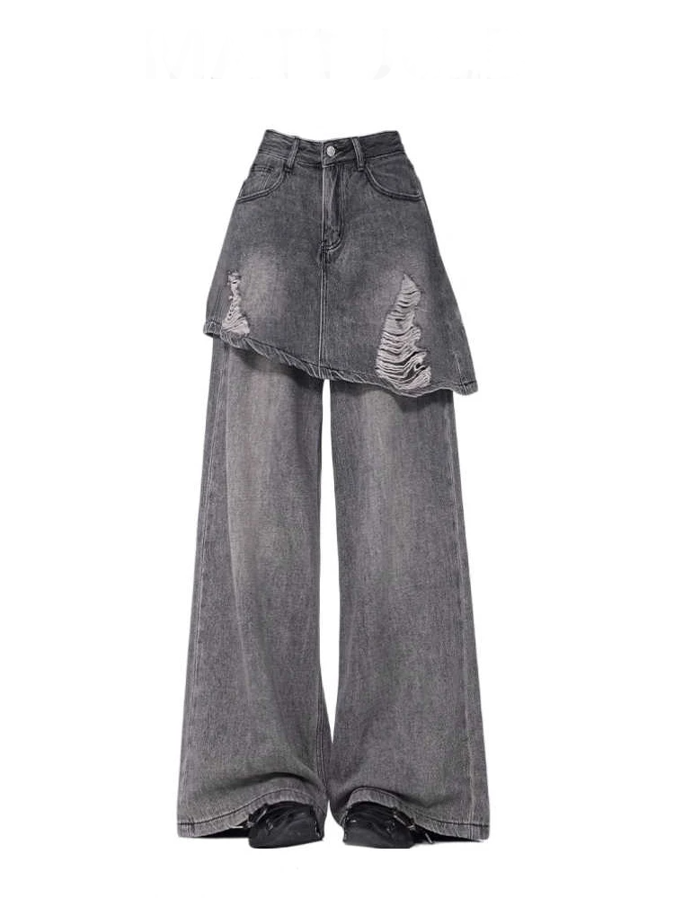 New Style Trends - Grunge Skirted Flare Jeans - Outfit Ideas