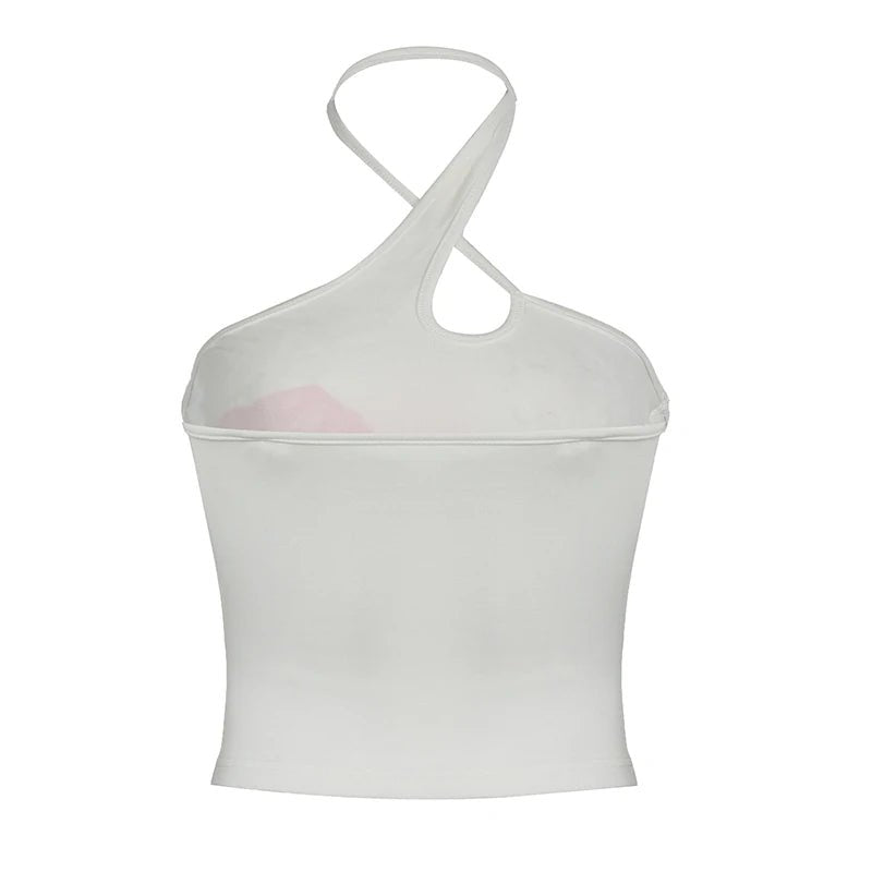 New Style Trends - Hibiscus Bloom Halter Coquette Crop Top - Outfit Ideas