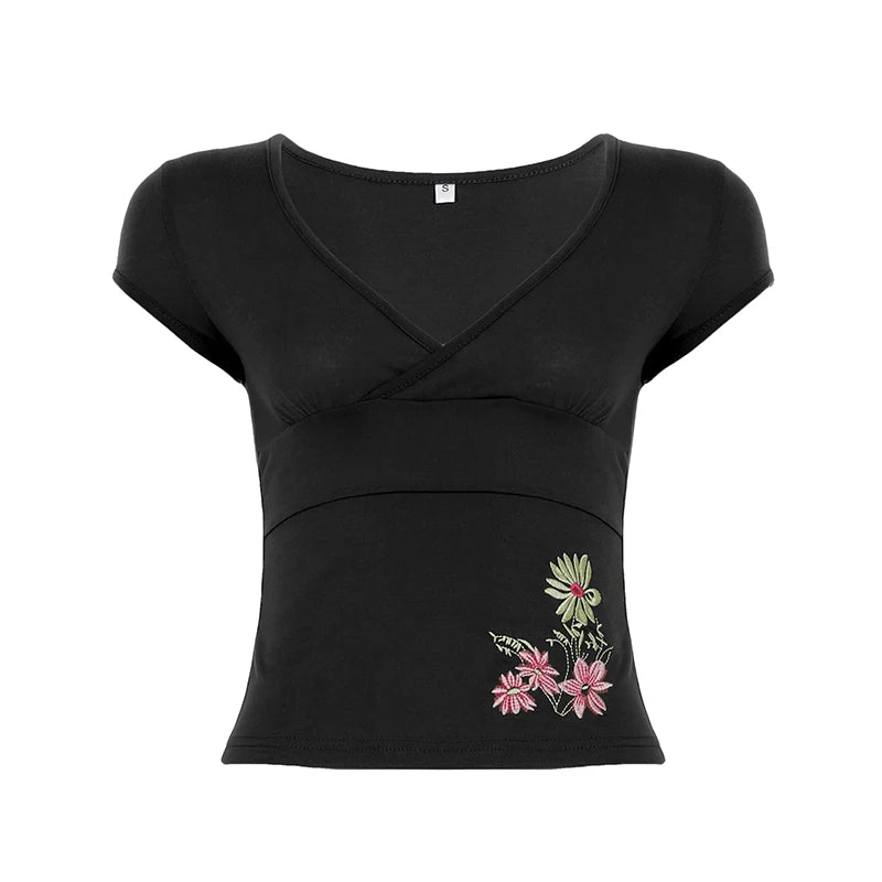 New Style Trends - Indie Bloom Wrap Y2k Top - Outfit Ideas