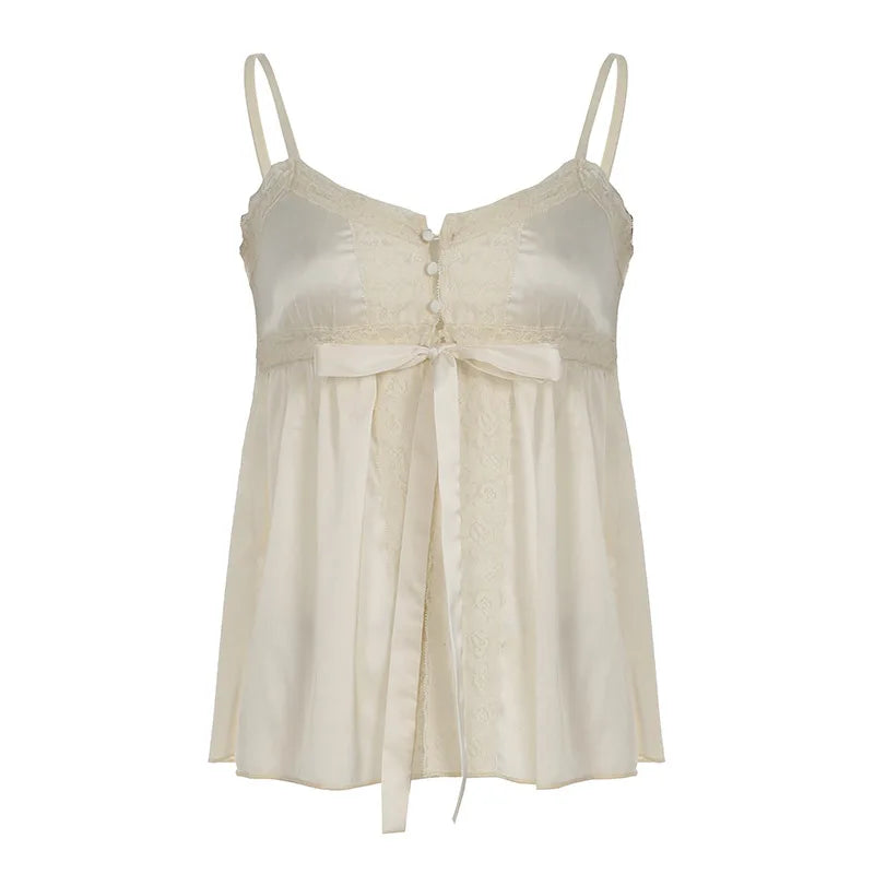 New Style Trends - Ivory Lace Babydoll Coquette Cami Top - Outfit Ideas