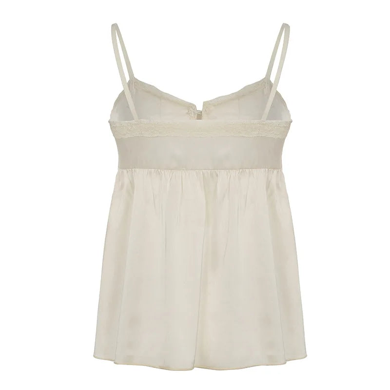 New Style Trends - Ivory Lace Babydoll Coquette Cami Top - Outfit Ideas