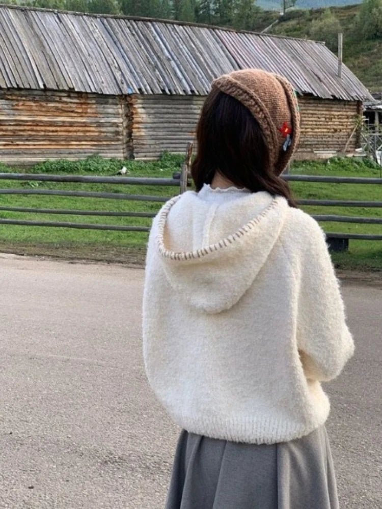 New Style Trends - Kawaii Cozy Puppy Pom-Pom Cardigan - Outfit Ideas