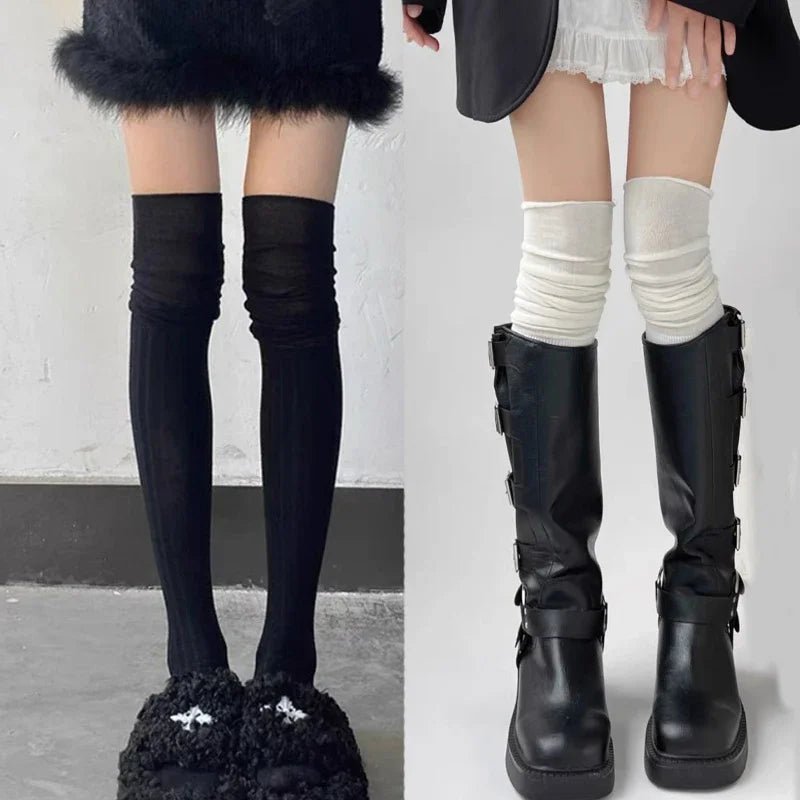 New Style Trends - Kawaii Soft Ruched Over-the-Knee Socks - Outfit Ideas