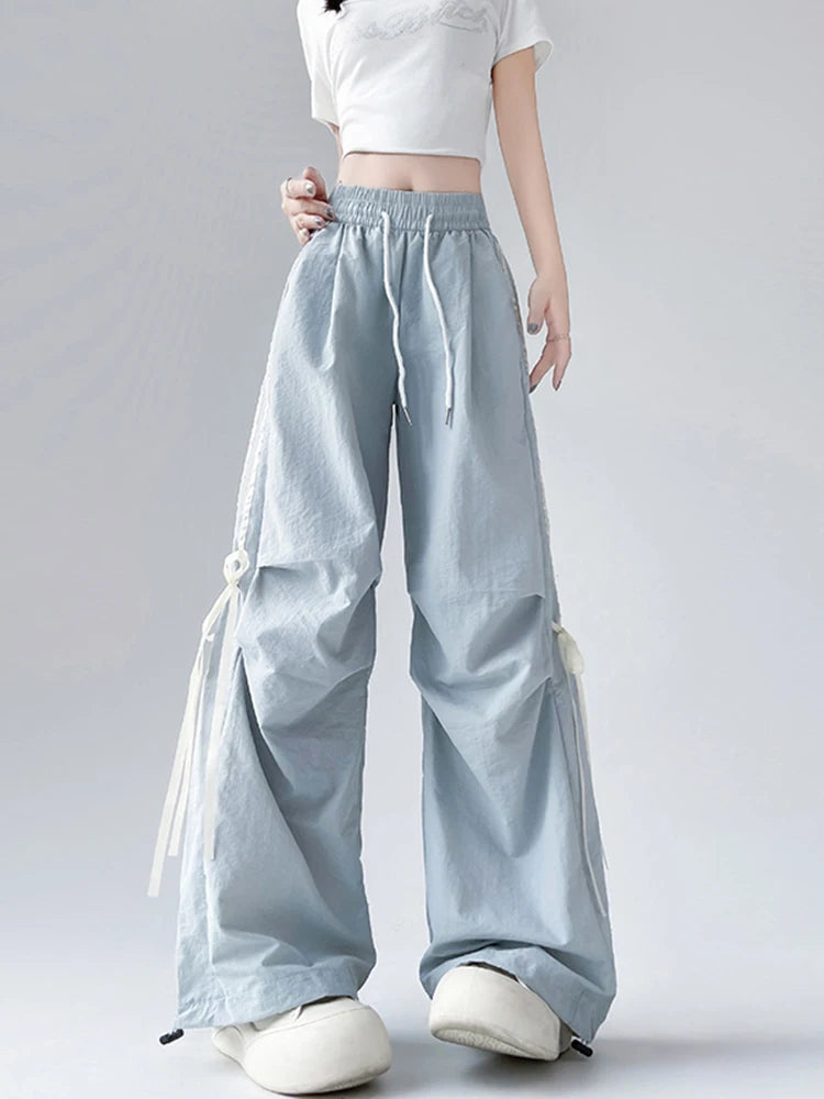 New Style Trends - Kawaii Y2k Ribbon Wide Pants - Outfit Ideas