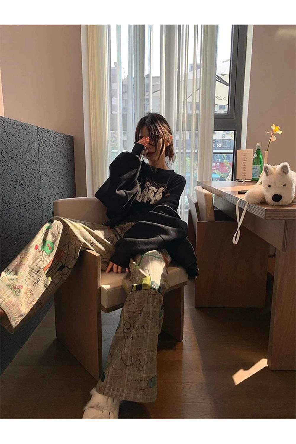 New Style Trends - Kidcore Doodle Dreams Plaid Pants - Outfit Ideas