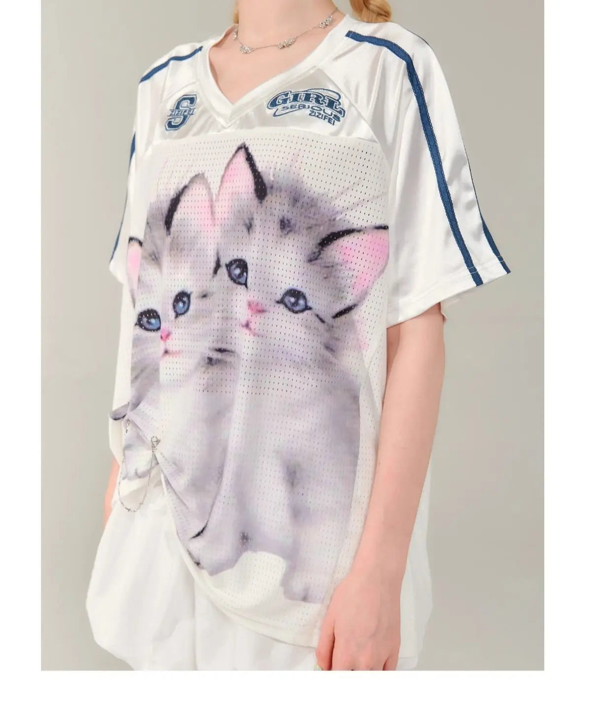 New Style Trends - Kitten Graphic Jersey Cute T-Shirt - Outfit Ideas