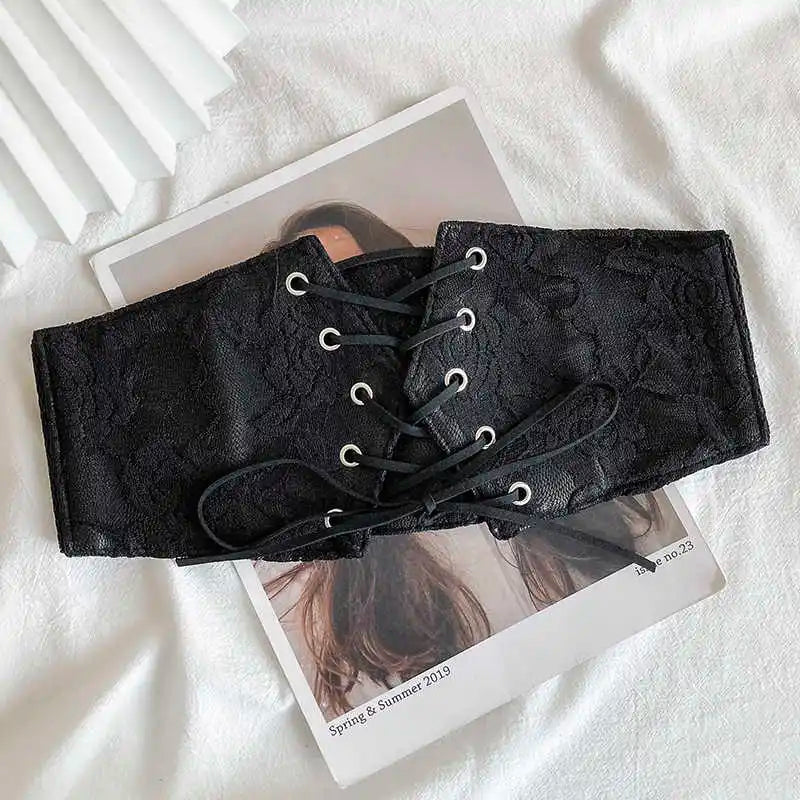 New Style Trends - Midnight Lace-Up Corset Goth Belt - Outfit Ideas