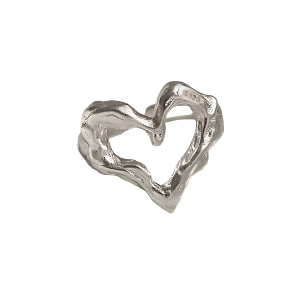 New Style Trends - Molten Heart Edgy Silver Ring - Outfit Ideas