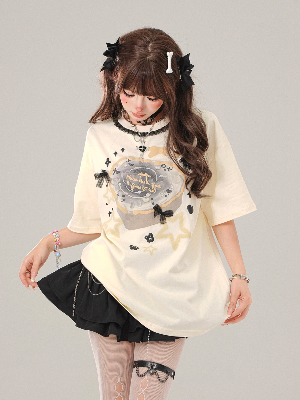 New Style Trends - Ribbons & Stars Kawaii T-Shirt - Outfit Ideas