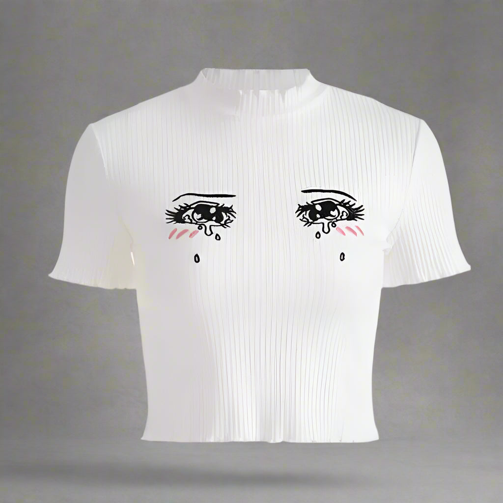 New Style Trends - Sad Girl Anime Edgy Crop Top - Outfit Ideas