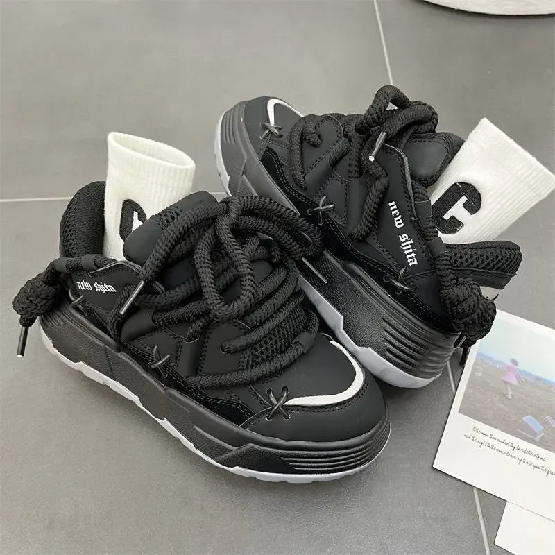 New Style Trends - Shadow Pulse Edgy Chunky Sneakers - Outfit Ideas