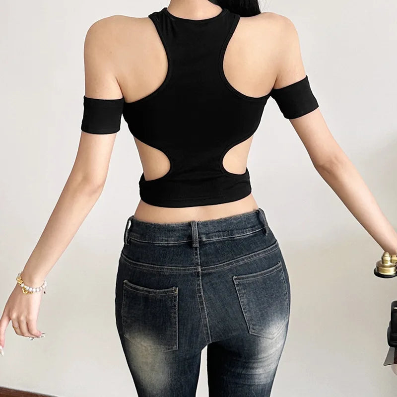 New Style Trends - Shadow Slice Bodycon Alt Edgy Top - Outfit Ideas