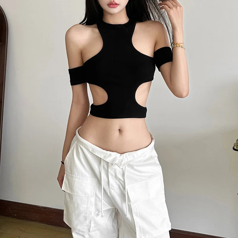 New Style Trends - Shadow Slice Bodycon Alt Edgy Top - Outfit Ideas