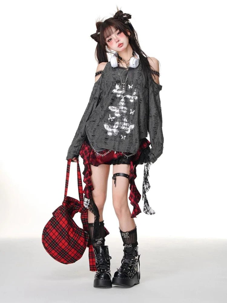 New Style Trends - Shredded Butterfly Edgy Top - Outfit Ideas