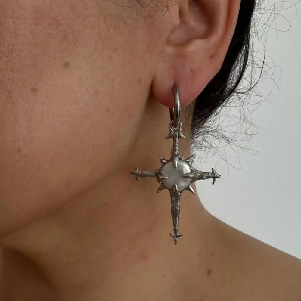 New Style Trends - Thorn Relic Cross Goth Earrings - Outfit Ideas