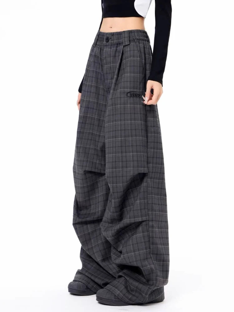 New Style Trends - Urban Shadow Edgy Plaid Wide-Leg Pants - Outfit Ideas