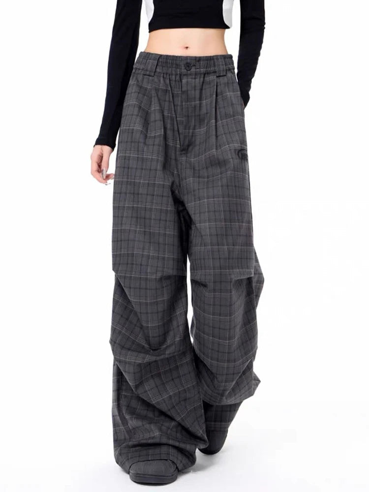 New Style Trends - Urban Shadow Edgy Plaid Wide-Leg Pants - Outfit Ideas