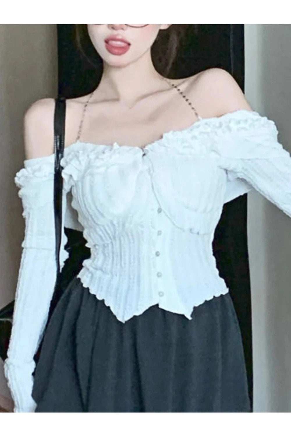 New Style Trends - White Ruffle Kawaii Blouse - Outfit Ideas