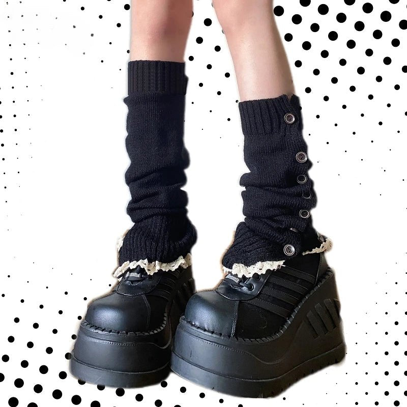 New Style Trends - Y2k Button-Up Lace Leg Warmers - Outfit Ideas New Style Trends - Y2k Button-Up Lace Leg Warmers - Outfit Ideas