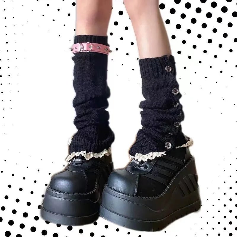 New Style Trends - Y2k Button-Up Lace Leg Warmers - Outfit Ideas New Style Trends - Y2k Button-Up Lace Leg Warmers - Outfit Ideas