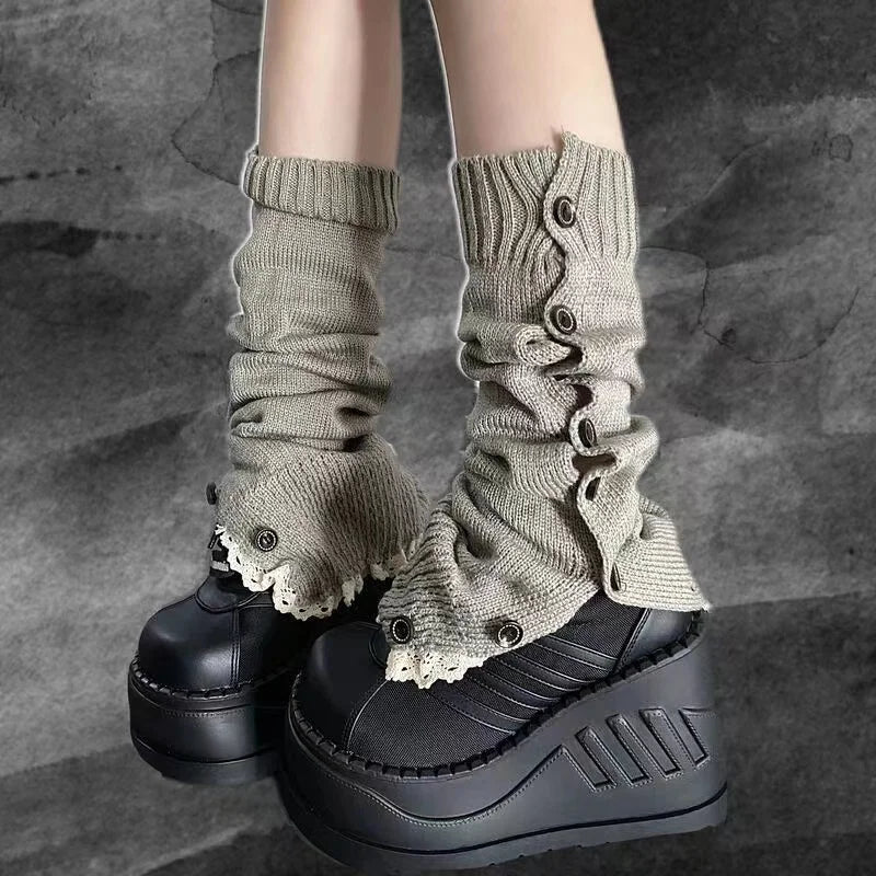 New Style Trends - Y2k Button-Up Lace Leg Warmers - Outfit Ideas New Style Trends - Y2k Button-Up Lace Leg Warmers - Outfit Ideas