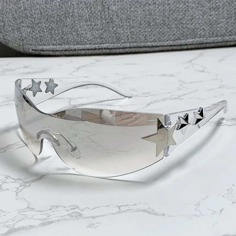 New Style Trends - Y2k Galactic Shield Sunglasses - Outfit Ideas New Style Trends - Y2k Galactic Shield Sunglasses - Outfit Ideas